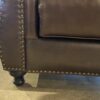 ABBYSON Mortara Four Piece Brown Leather Living Room Set
