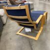 IKEA  Poang No Stress Navy Blue Recliner with Ottoman and Pillow Attachment