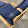 IKEA  Poang No Stress Navy Blue Recliner with Ottoman and Pillow Attachment