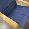 IKEA  Poang No Stress Navy Blue Recliner with Ottoman and Pillow Attachment