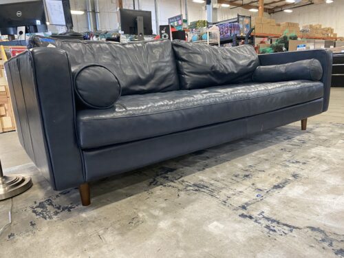 ARTICLE Sven 88" Oxford Blue Tufted Leather Sofa