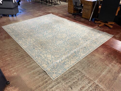 SURYA Mavrick Rug in Off White and Aqua 7'11"x11'