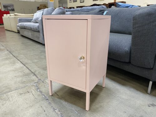 Pink Metal Cabinet Side Table