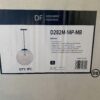 NEW! DESIGNERS FOUNTAIN 1-Light Pendant in Matte Black and 14" White Art Glass