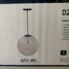 NEW! DESIGNERS FOUNTAIN 1-Light Pendant in Matte Black and 14" White Art Glass