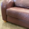 Brown Leather Sofa with Curved Arms