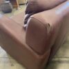 Brown Leather Sofa with Curved Arms