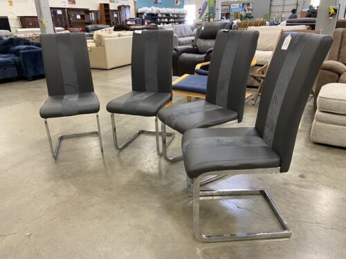 ALTIS Grey Dining Chairs with Metal Base  (Set of 4)