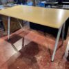 Wood Top Desk with Silver Metal Legs