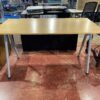 Wood Top Desk with Silver Metal Legs