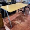 Wood Top Desk with Silver Metal Legs