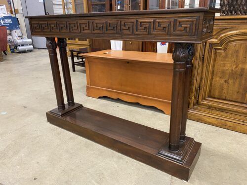 Narrow Carved Wood Console Table