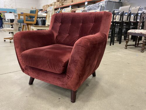 Burgundy Tufted Velvet Accent Chair