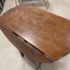 Dark Stain Wooden Drop Leaf Bistro Table with Lower Drawer