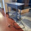 Narrow End Table with Charging Station and Flip Top