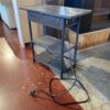 Narrow End Table with Charging Station and Flip Top