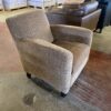 Gold Chenille Armchair with Wood Legs