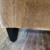 Gold Chenille Armchair with Wood Legs