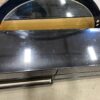 Art Deco Black Glossy Dresser with Large Round Mirror