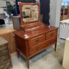 Red Mahogany 5 Drawer Dresser with Mirror