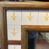 Fleur-De-Lis Painted Ceramic Tile Mirror