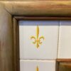 Fleur-De-Lis Painted Ceramic Tile Mirror