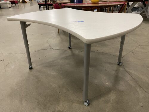 Adjustable Bow Shaped Table with Wheels