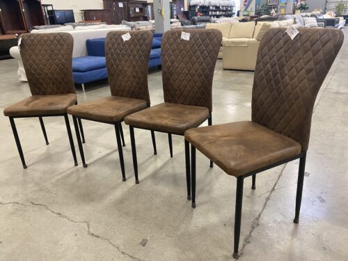 Brown Quilted Back Dining Chairs
