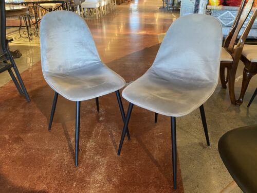 DOREL Plush Silver Grey Dining Chair Duo (Set of 2)