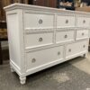 NEW CLASSIC White 8 Drawer Lowboy w/ Metal Hardware