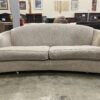 Light Beige Curved Back Sofa with Curled Arms