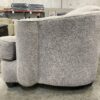 Light Beige Curved Back Sofa with Curled Arms