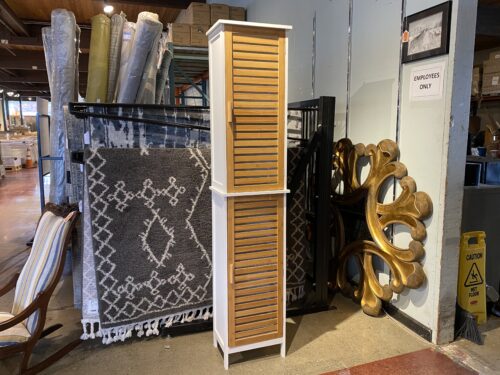 2-Tone Slat Door Sundries/Towel Cabinet