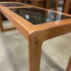 KOMFORT Vintage Mid-Century Modern Danish Teak Console Table with Dark Glass