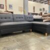 Black Modern L Shaped Sectional Futon with Storage