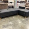 Black Modern L Shaped Sectional Futon with Storage