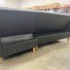 Black Modern L Shaped Sectional Futon with Storage