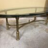 Wide Oval Brass Top Coffee Table