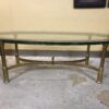 Wide Oval Brass Top Coffee Table