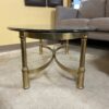 Wide Oval Brass Top Coffee Table