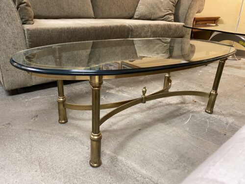 Oval Brass Top Coffee Table