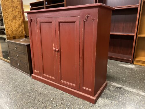 Rustic Red Wooden 2-Door Cabinet