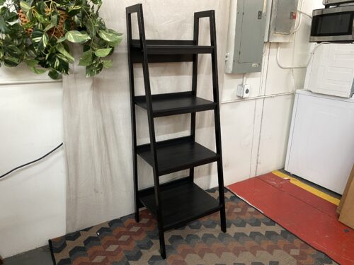Black Slanted 4-Shelf Bookcase