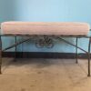 Iron Garden Bench with Beige Cushion