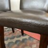 O-PALIER Dark Brown Leather Dining Chairs (Set of 4)