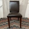 O-PALIER Dark Brown Leather Dining Chairs (Set of 4)