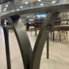 Oval Metal Table with Glass Top