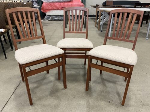 STAKMORE Cherry Folding Chairs (Set of 3)