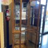 PULASKI Oak 2-Door Glass Shelf Corner Curio Cabinet