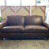 LEE INDUSTRIES Brown Leather 2 Seater Sofa
